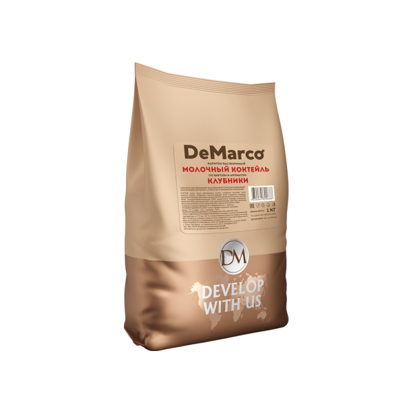 DeMarco «Клубника» — смесь для молочного коктейля, 1 кг
